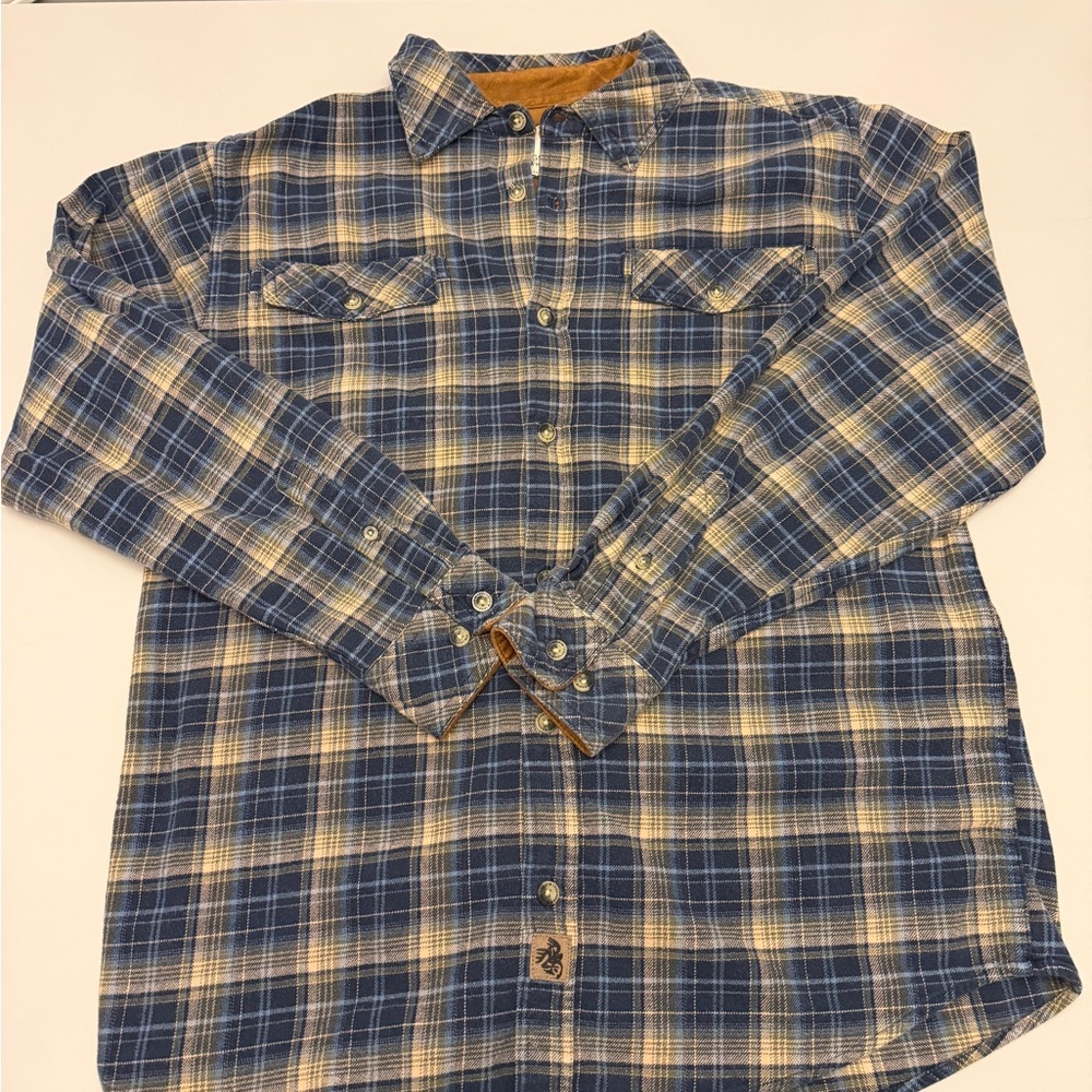 Legendary Whitetails Blue and Tan‎ Plaid Shirt